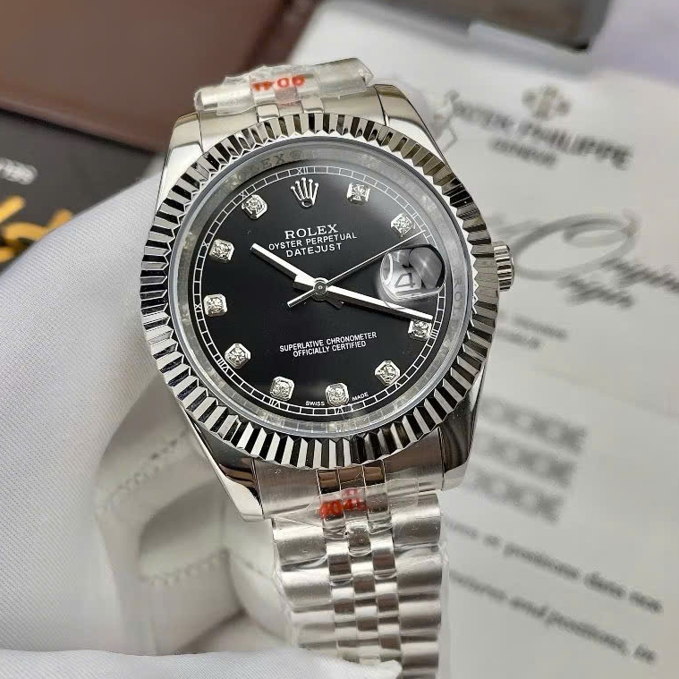 Đồng hồ Nam Rolex đồng hồ cơ Automatic classix đen size 40mm