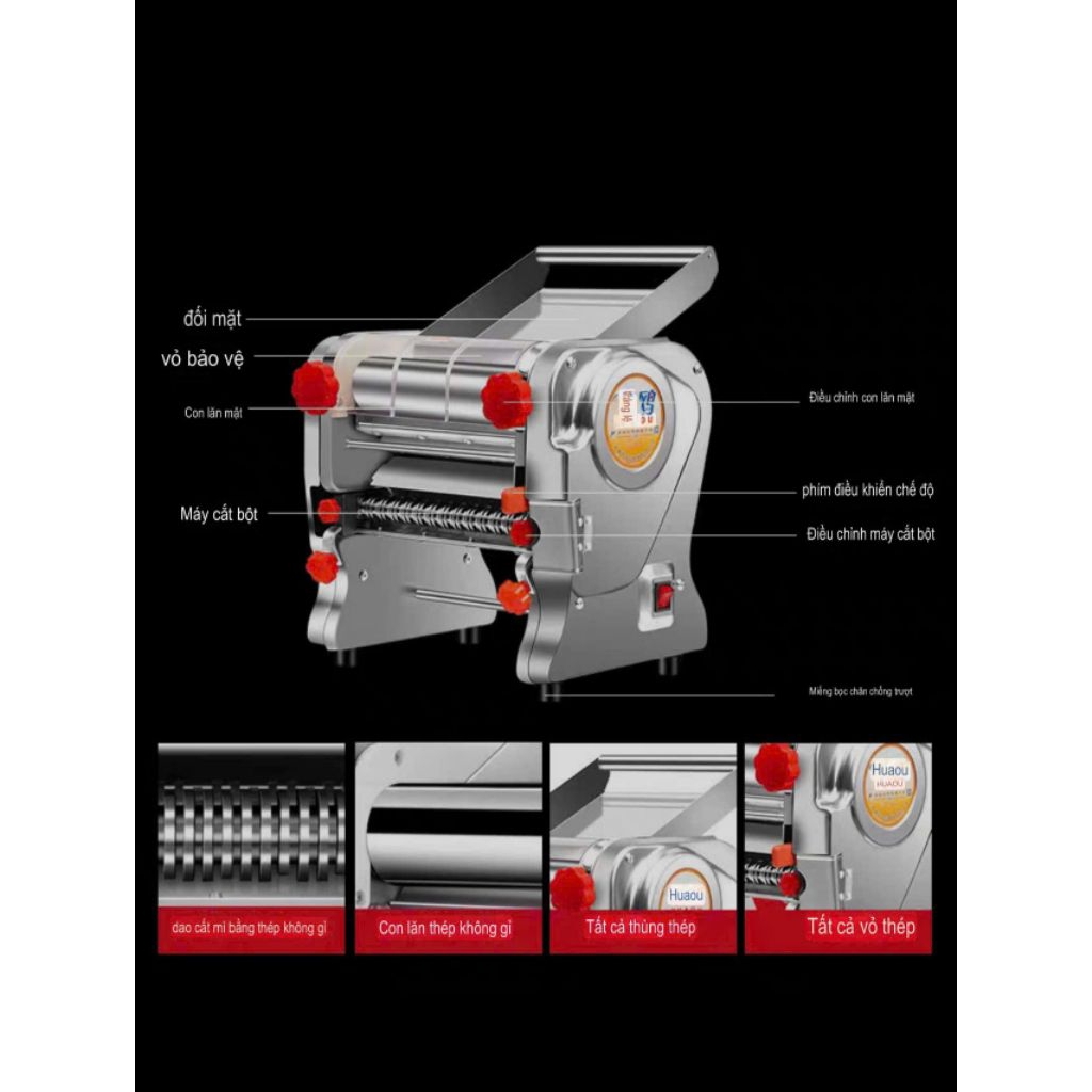 Máy cán bột bánh bao cắt mỳ sợi đa năng 2 trong 1 cực kỳ tiện lợi