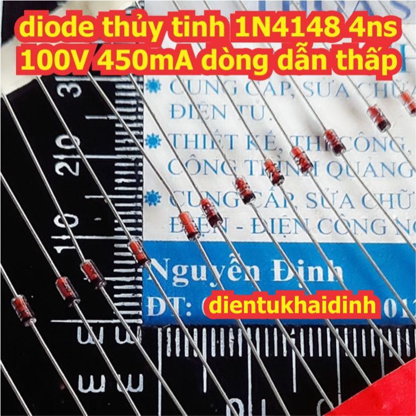 50 con diode đi ốt thủy tinh 1N4148 4148 D4148 4ns 100V 450mA dòng dẫn thấp kde0038