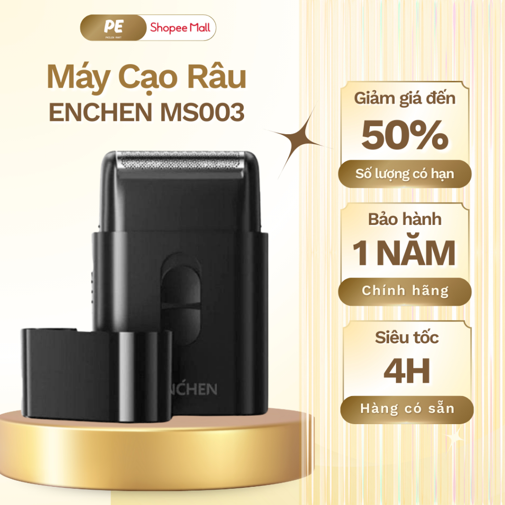 Máy Cạo Râu Enchen MS003 - Tích Hợp Tông Đơ, Lưỡi Dao Tự Mài - Bảo Hành 12 Tháng