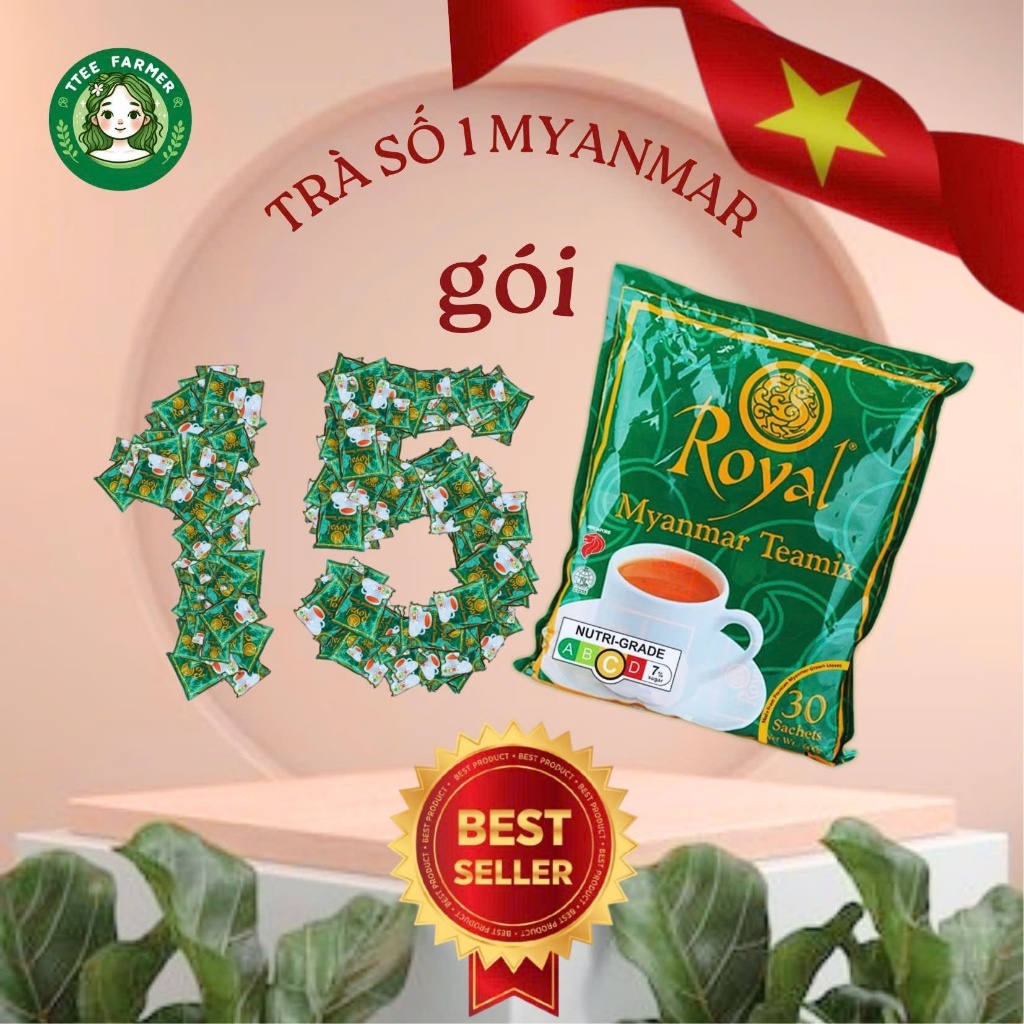 Set 15 gói 20g Trà sữa Royal Myanmar Teamix, trà sữa đóng gói tự pha - DATE 2027