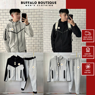 Bộ Quần Áo Nam Teck Mùa Đông Thêu Logo Trước Ngực Siêu Nét - Bộ Nỉ Tech Nam Nữ Mùa Đông Chất Nỉ Cao Cấp