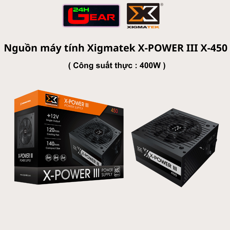 Nguồn máy tính XIGMATEK X-POWER III X450 (Công suất thực : 400W)