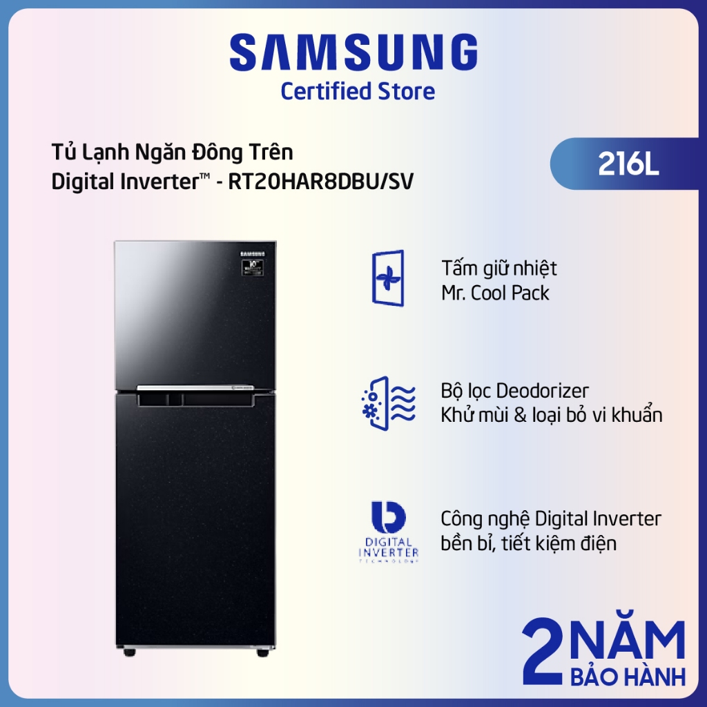 Tủ lạnh Samsung 208L RT20HAR8DBU - SHOP miễn phí GIAO + LẮP HÀ NỘI