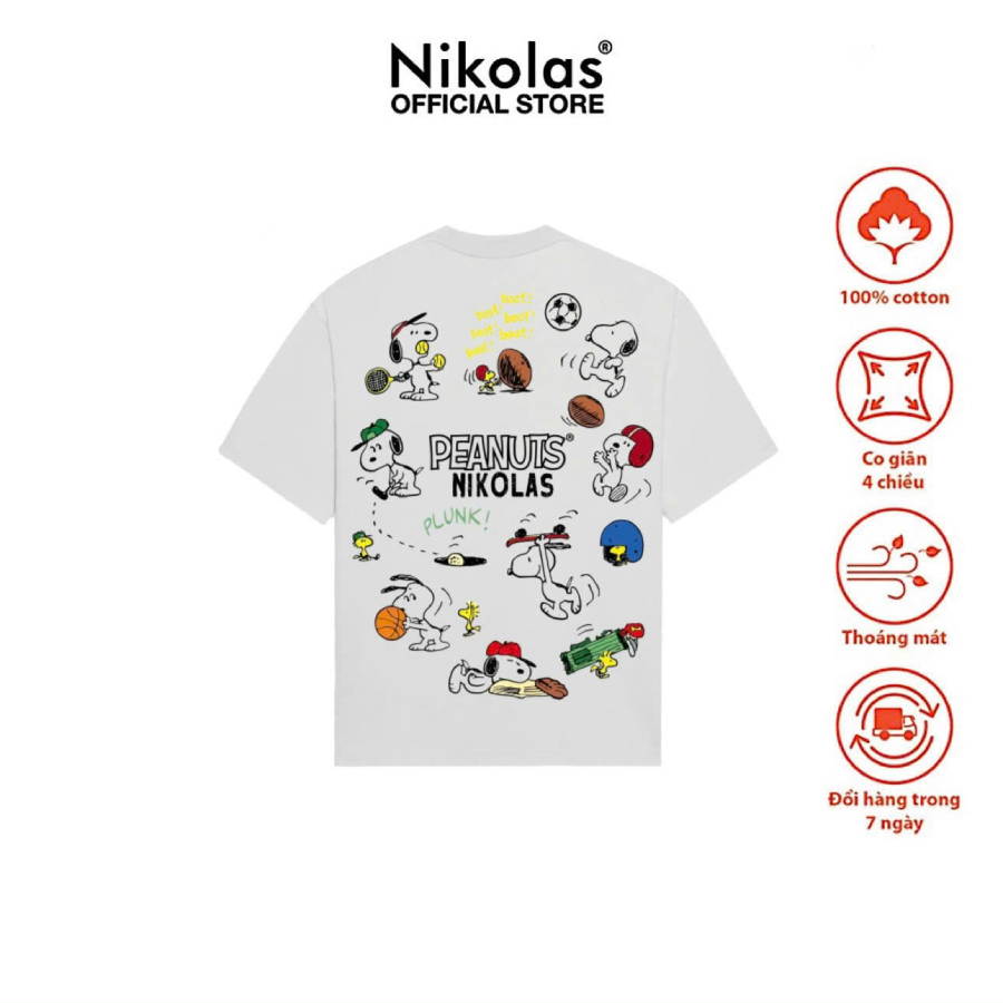 Áo thun Nam Nữ Unisex Nikolas Peanuts x Nikolas V2 Tee