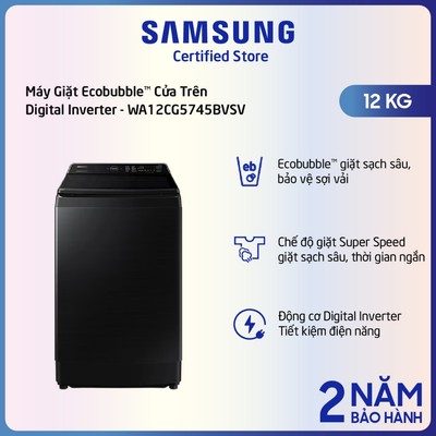 [Shopee - Lắp đặt 0Đ HN HCM] Máy giặt Samsung 12Kg WA12CG5745BVSV - Shopee chỉ lắp  HN&HCM