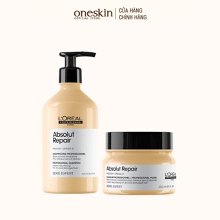 Combo Gội 500ML và Dầu hấp bơ 250ML dưỡng tóc mềm mượt, phục hồi hư tổn L'Oréal - Loreal Absolut Repair