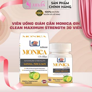  Viên Uống Giảm Cân Monica Gin Clean Maximum Strength Siết Cơ Tan Mỡ Bụng Cấp Tốc 30 Viên Chính Hãng Mỹ 
