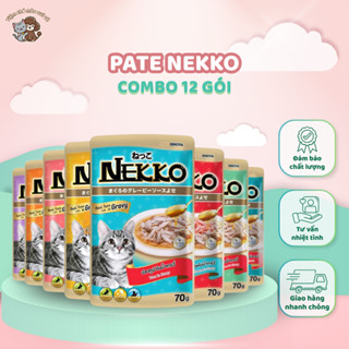 Combo 12 gói Pate Nekko cho mèo 70g đủ vị - Hỗ trợ tiêu hóa, mượt lông, sáng mắt