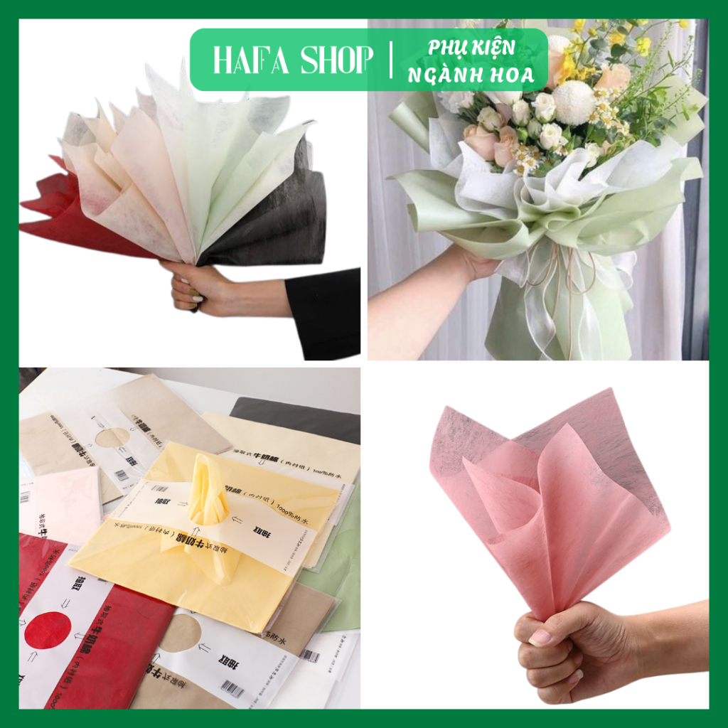 Tâp 40 tờ giấy mếch rút gói hoa LOẠI 1, lót bên trong bó hoa,khổ 30*30cm, dạng rút tiện lợi