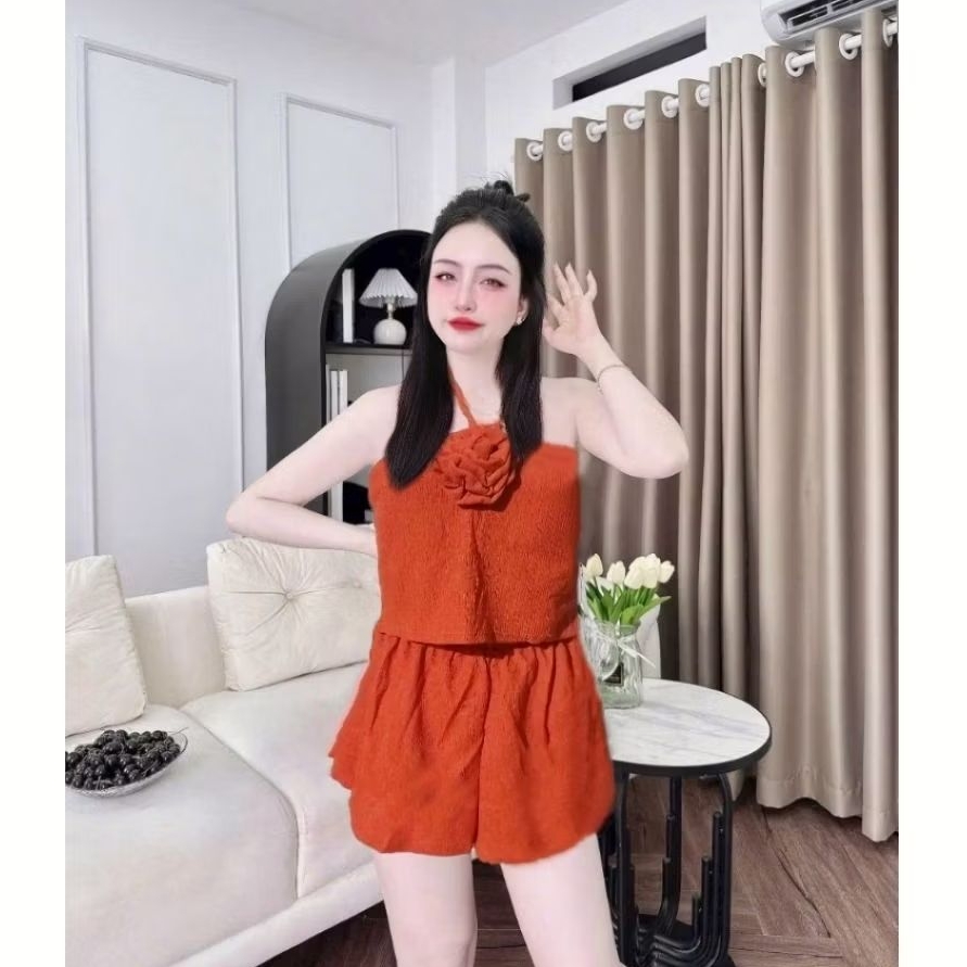 Đồ bộ ngủ yếm dây quyến rữu chất phi lụa