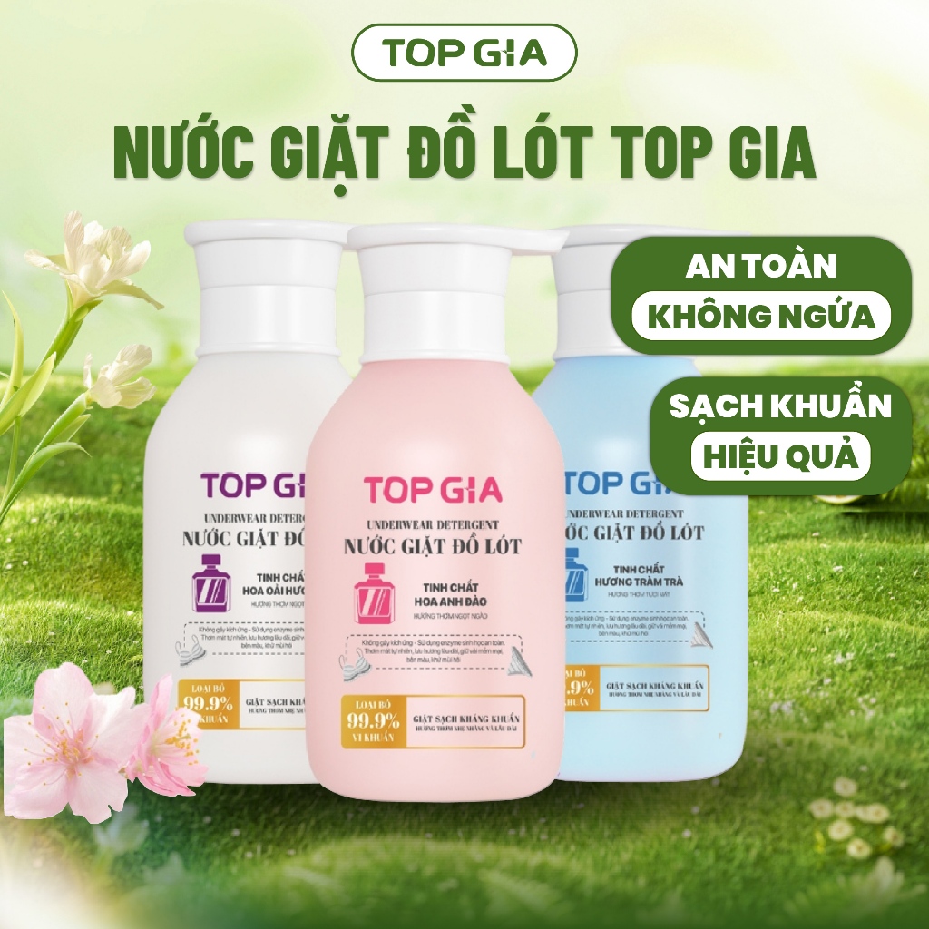 Nước Giặt Đồ Lót Sinh Học Top Gia, Giặt Sạch Kháng Khuẩn, An Toàn Cho Da Nhạy Cảm