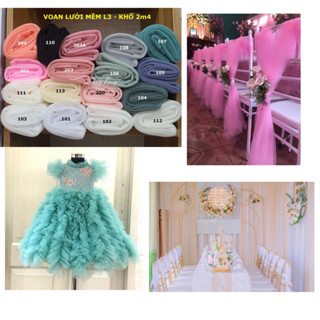   BM1-2  VOAN LƯỚI MỀM Khổ 2m4 - Voan lưới Tutu L30  Chuyên dùng may đầm công chúa đầm cưới trang trí sự kiện.  