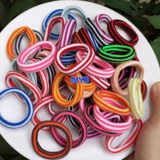 Túi 48 Dây cột tóc sọc màu cứng,ít giản (cỡ nhỏ 4cm)