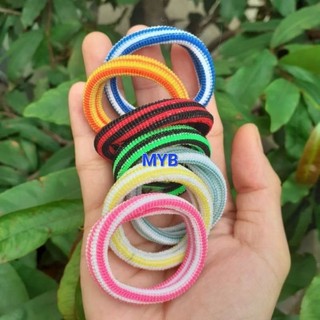 Túi 48 Dây cột tóc sọc màu cứng,ít giản (cỡ nhỏ 4cm)