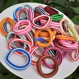 Túi 48 Dây cột tóc sọc màu cứng,ít giản (cỡ nhỏ 4cm)