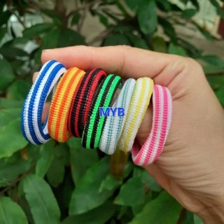 Túi 48 Dây cột tóc sọc màu cứng,ít giản (cỡ nhỏ 4cm)
