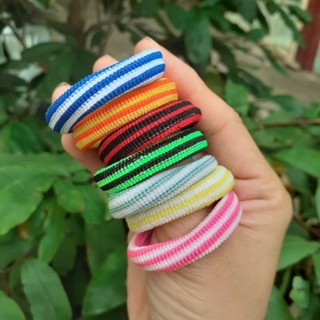 Túi 48 Dây cột tóc sọc màu cứng,ít giản (cỡ nhỏ 4cm)