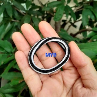 Túi 48 Dây cột tóc sọc trắng đen cứng,ít giản (cở nhỏ 4cm)