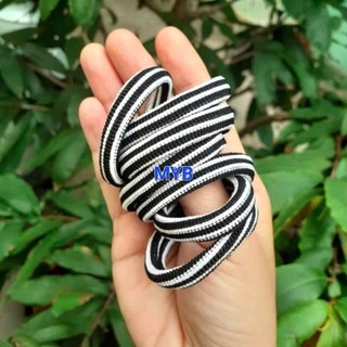 Túi 48 Dây cột tóc sọc trắng đen cứng,ít giản (cở nhỏ 4cm)