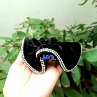 Cột tóc nhung đính hạt 2 hàng (cở 10-13cm)