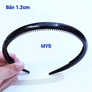 Combo 5 cái Bờm cài tóc trơn có răng giữ chắc tóc (bản 1.2cm)