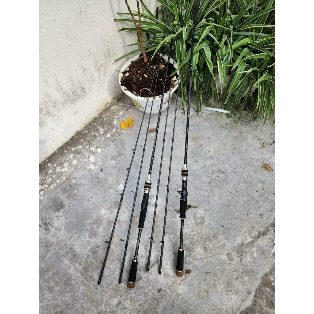 Cần Câu lure 2 ngọn máy đứng/ máy ngang Hunting Black