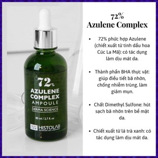 Tinh Chất Serum Histolab Azulene Complex Ampoule 72% - Giảm ngừa mun và Kiểm soát dầu nhờn 50ml