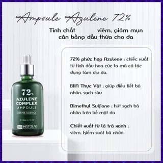 Tinh Chất Serum Histolab Azulene Complex Ampoule 72% - Giảm ngừa mun và Kiểm soát dầu nhờn 50ml