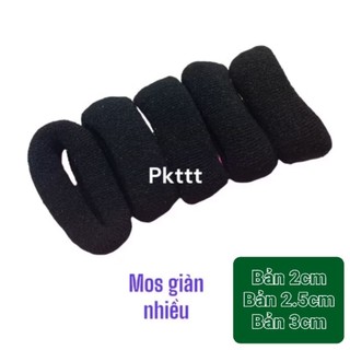 Combo 10 cột tóc trơn màu đen giản nhiều (bản 2- 3cm)