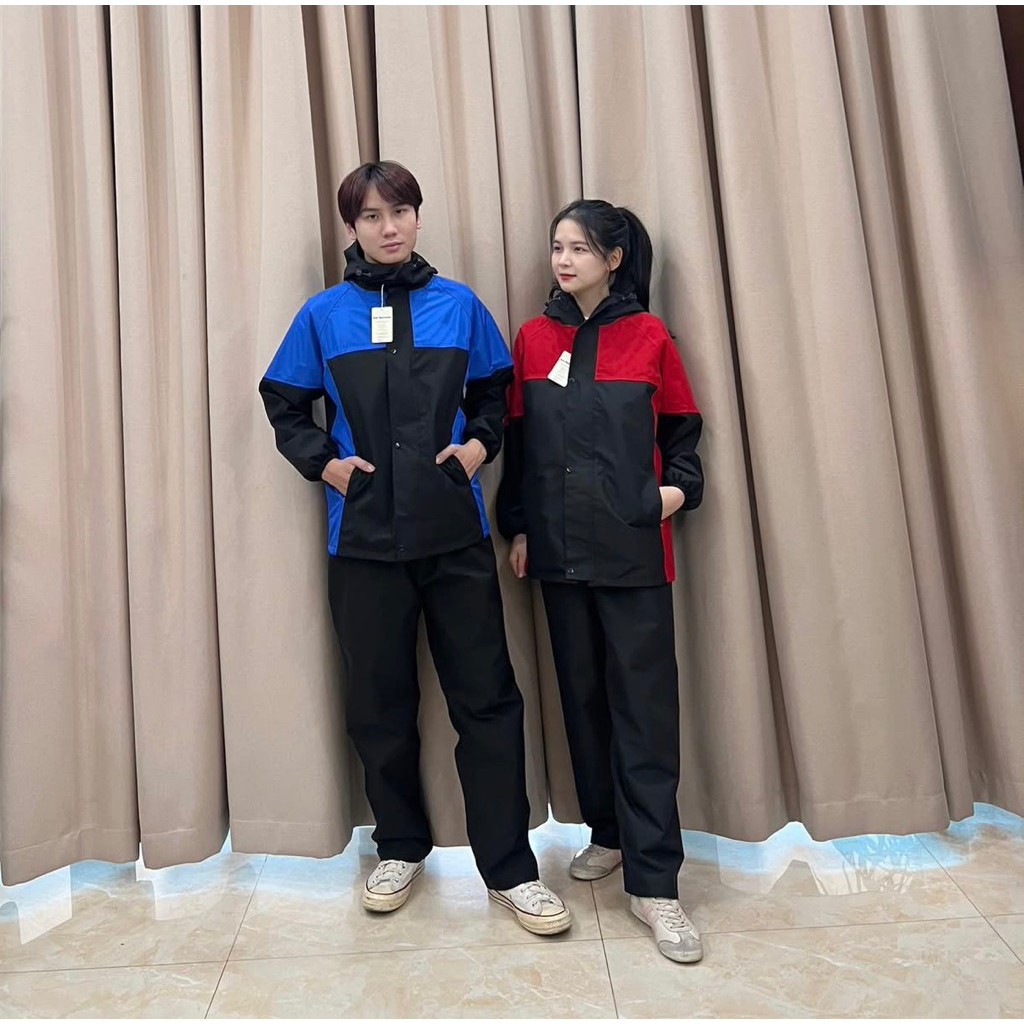 Áo Mưa Bộ Nam Nữ Cao Cấp Chống Thấm 2 lớp- HÀNG XUẤT KHẨU (Có video test nước)
