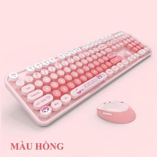 Bộ bàn phím và chuột không dây SWEET bàn phím fullsize 104 phím đa dạng màu sắc thiết kế nút tròn hiện đại