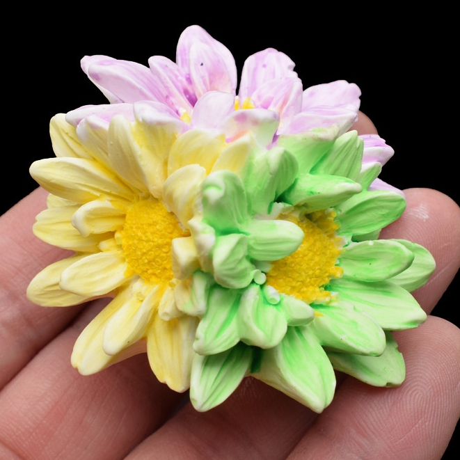 [KHUÔN 4D SALE] Khuôn silicon hoa cúc chùm 3 bông làm thạch rau câu