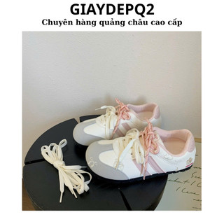  BEIER AUTH 100% Giày thể thao sneaker 2 vạch hồng phối họa tiết hoa dây 2 màu mẫu thu đông 2025 