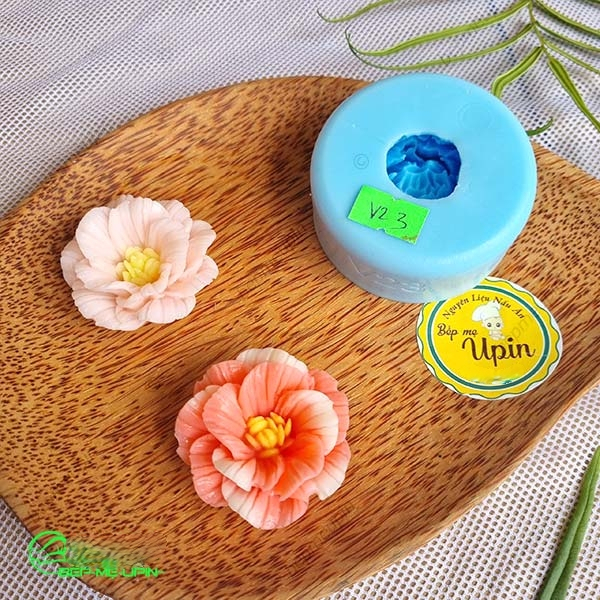 Khuôn rau câu silicon khuôn hoa mẫu đơn V23 khuôn hoa nến khuôn rau câu khuôn hoa thái