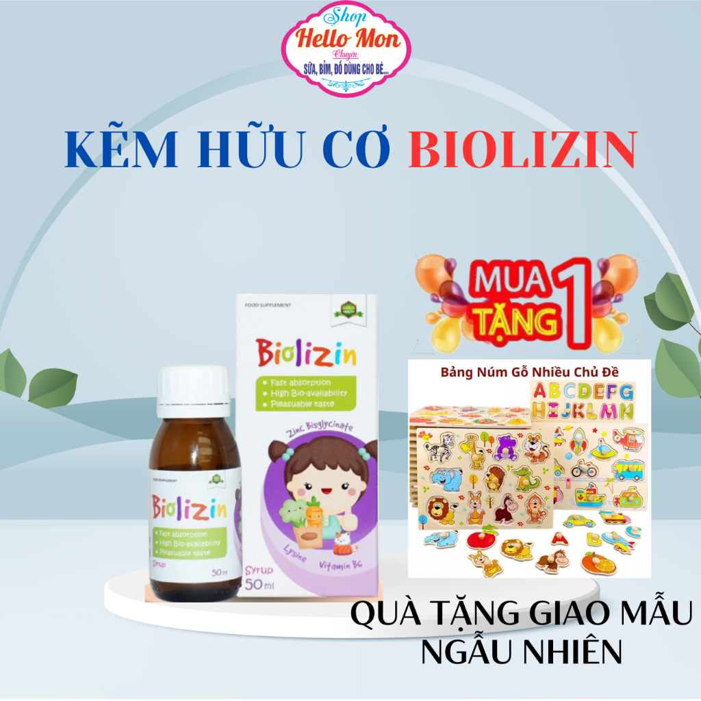 Biolizin Kẽm Hữu Cơ Lysine B6 Giúp Bé Ăn Ngon Tăng Đề Kháng Bổ Sung Kẽm Chai 50ml