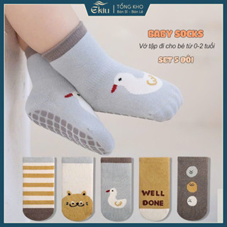  Tất chống trượt cho bé tập đi vớ trẻ em họa tiết dễ thương an toàn mềm mịn - Ekiu Shop 