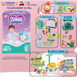 Tã Bỉm quần Bobby Ultra+ siêu khô thoáng/Bobby mở một bên cho bé sơ sinh NB-S gạo non đủ size M96/L88/XL76/XXL70 cho bé