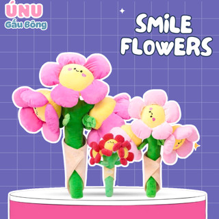 ( Viết Thiệp) Bông Hoa Gấu Bông Mặt Cười Size 50/60/80cm, Bó 3 Bông Hoa Mặt Cười Size Lớn