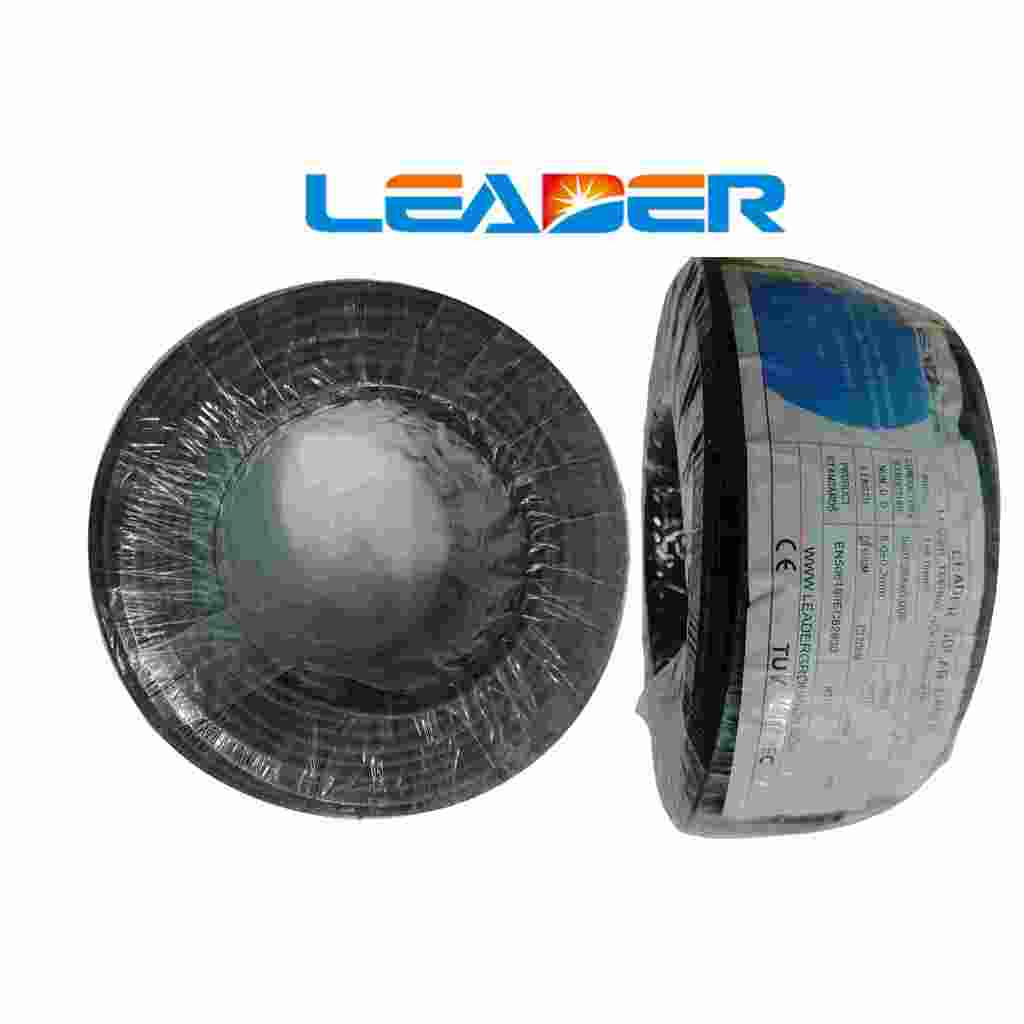 Dây cable điện năng lượng mặt trời DC 1x4mm chính hãng LEADER Màu đen (Đơn giá cuộn: 100m/cuộn)