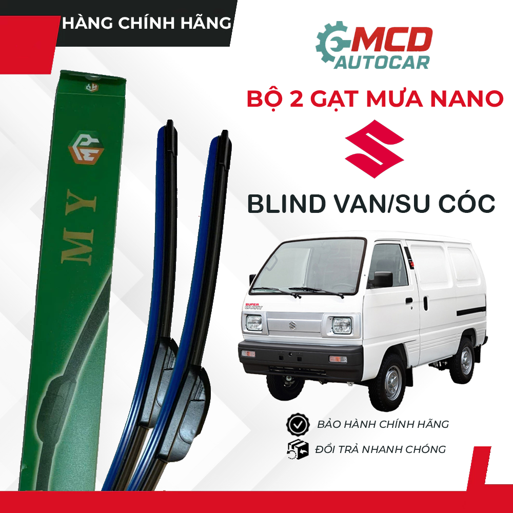 BỘ 2 Gạt mưa NANO mềm lưỡi silicon cho Suzuki Blind Van/Su Cóc – Bền êm, chống ồn, quét sạch không vệt, lắp đặt dễ dàng