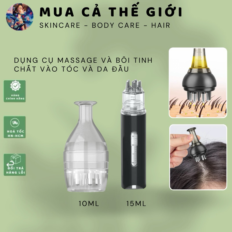 Dụng cụ massage, bôi tinh chất vào tóc và da đầu