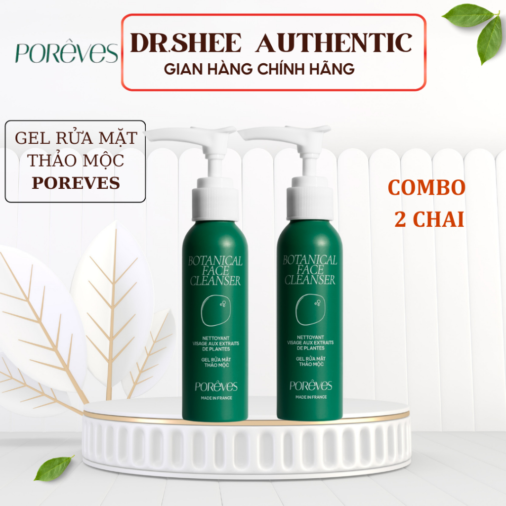 [Hoả Tốc] Poreves Gel Rửa Mặt Thảo Mộc Porêves Bontanical Face Cleanser 50ml, Combo 2 chai