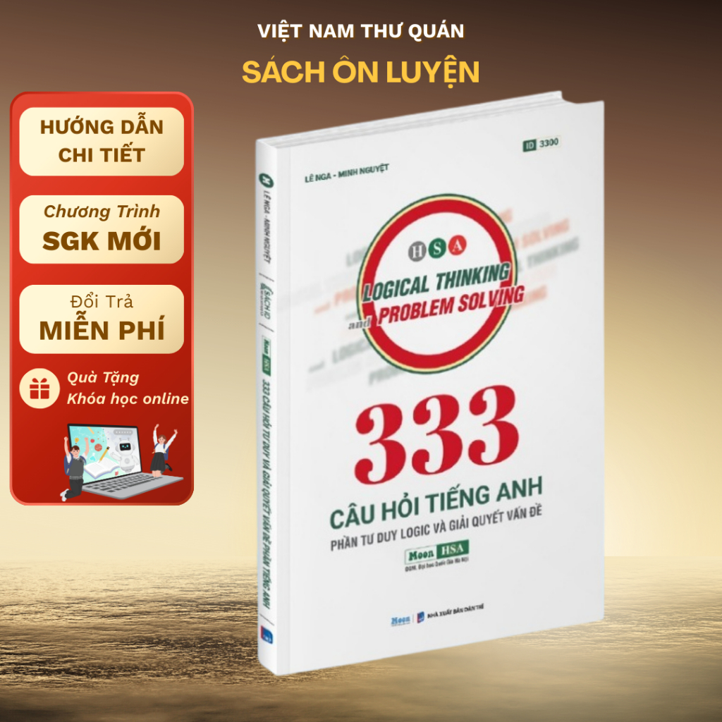 Sách - [ HSA 2025 ] - Sách ôn thi ĐGNL Hà Nội  Sổ tay 333 câu hỏi tư duy và giải quyết vấn đề Tiếng 