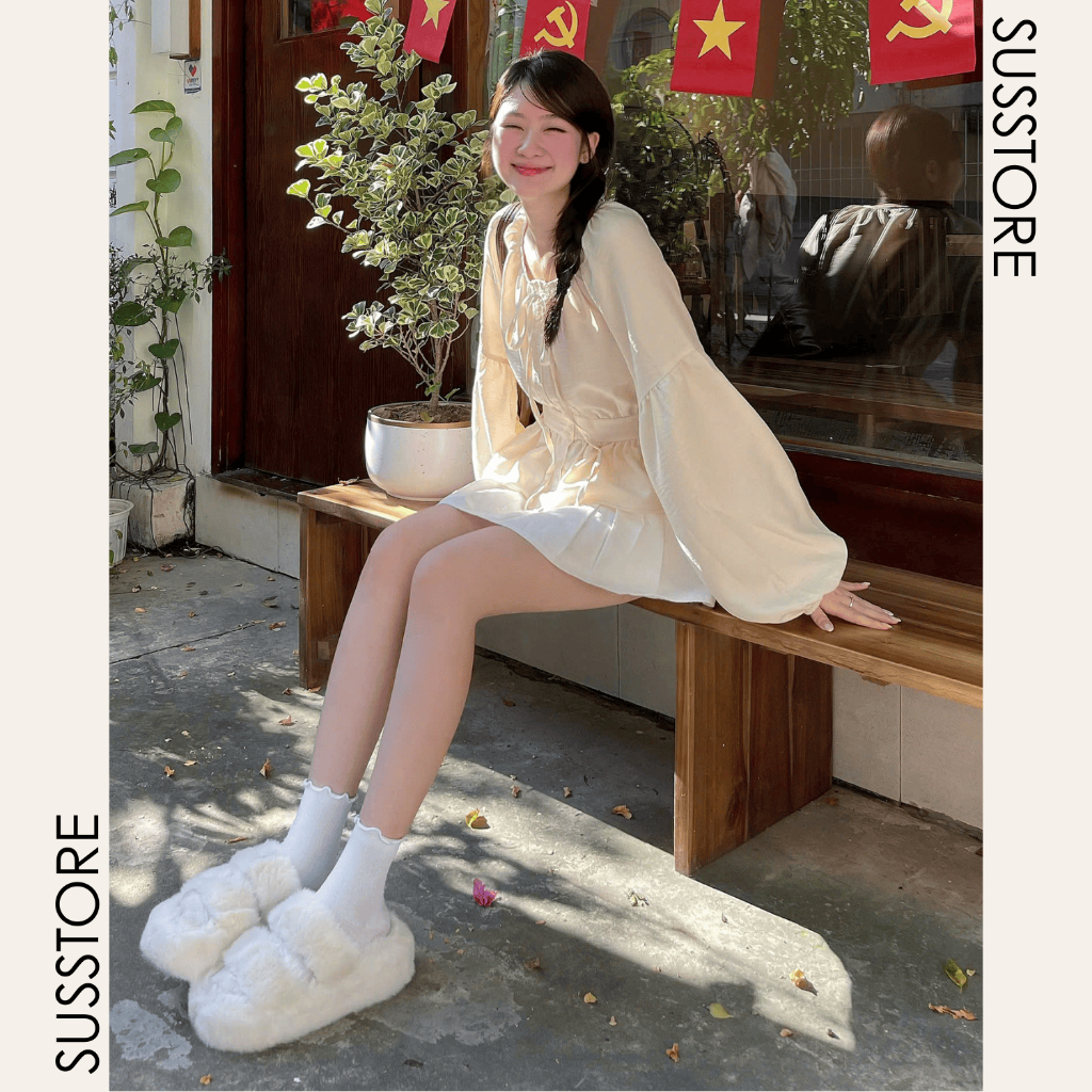 Áo Sơ Mi Cổ Nơ Tay Bồng Thân Bo Eo Chun Lưng Chất Đũi A3168 SHEES Thời Trang Nữ Có Bigsize | BigBuy360 - bigbuy360.vn