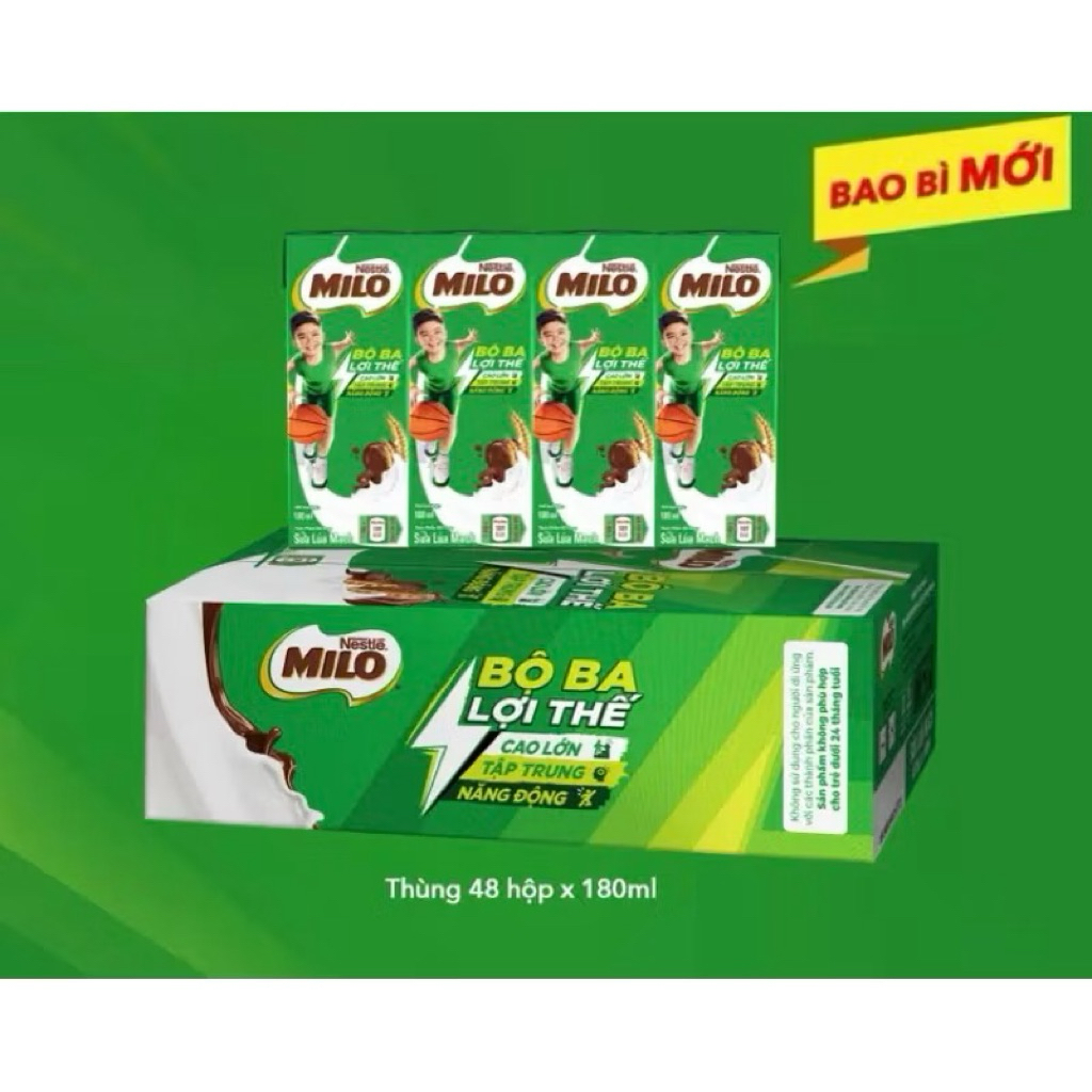 thùng milo 48 hộp 180ml