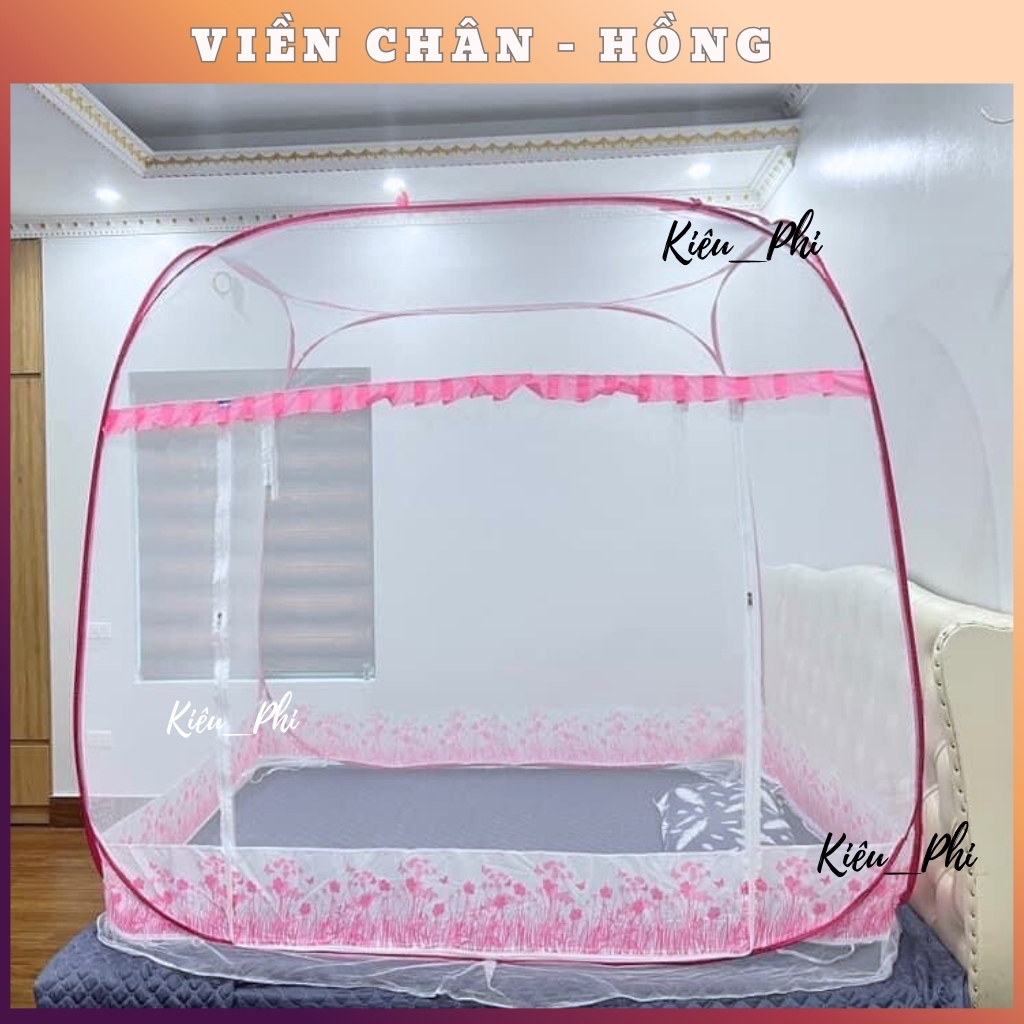 Màn mùng khung vuông gấp gọn, màn ngủ chống muỗi, màn tự bung thông minh, màn vải tuyn thái lạnh