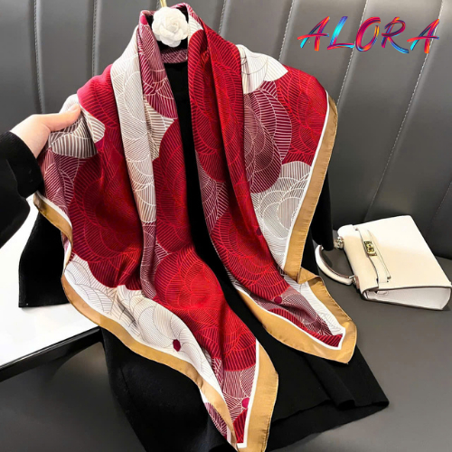  Khăn Vuông Lụa 90x90cm Cao Cấp | Quàng Cổ Turban Trùm Đầu Bandana Nữ – Tặng Hộp Sang Trọng 