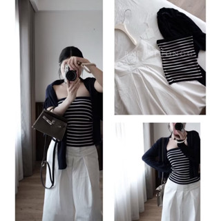 (CÓ SẴN SLL) Set Len Quây Kèm Áo Cadigan QCCC