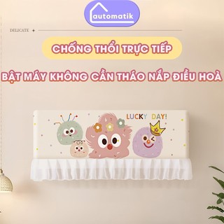 [T3] Tấm Chắn Điều Hoà Đổi Hướng Gió Máy Lạnh Automatik 4 Mùa Nhung Pha Lê Vải Voan Trang Trí